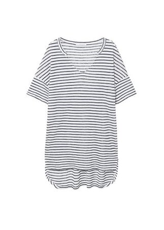 Violeta BY MANGO Striped linen t-shirt