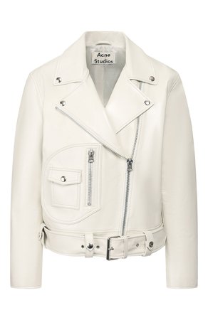 Женская белая кожаная куртка ACNE STUDIOS — купить за 122500 руб. в интернет-магазине ЦУМ, арт. A70031/W