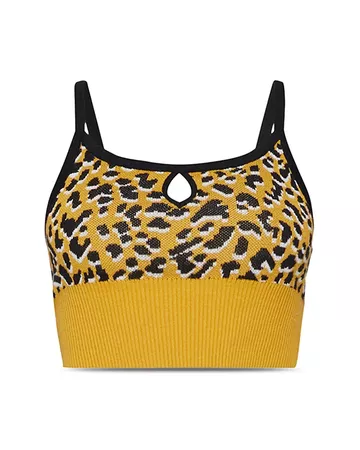 BCBGENERATION Knit Cheetah-Print Crop Top | Bloomingdale's yellow