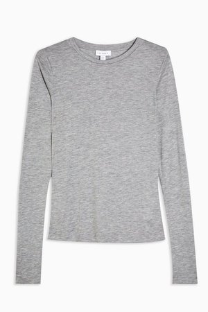 **Grey Marl Long Sleeve T-Shirt by Topshop Boutique | Topshop