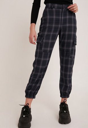 Tartan cargo trousers in checkered pattern - blue | Subdued | ASOS Marketplace