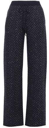 Herringbone Wool And Cashmere-blend Wide-leg Pants