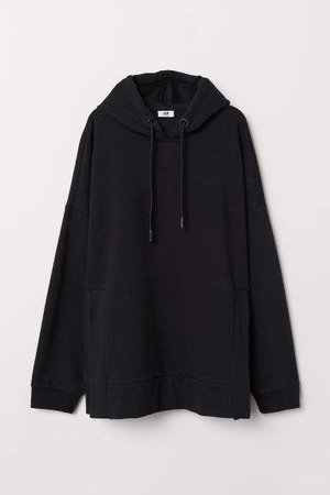 Oversized Hooded Sweatshirt - Black