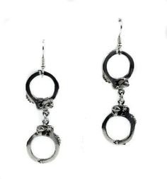Handcuff Silver Gothic Earrings