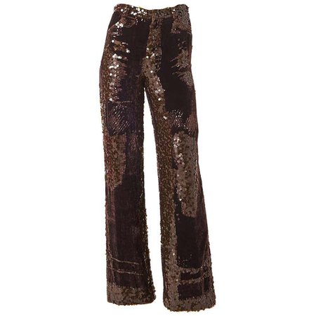 Jean Paul Gaultier Velvet and Sequined Wide Leg Pant