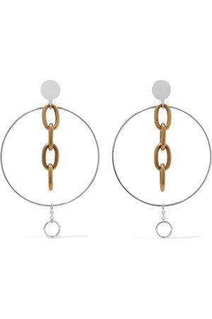 Miu Miu | Silver and gold-tone clip earrings | NET-A-PORTER.COM