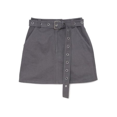 gray belt skirt