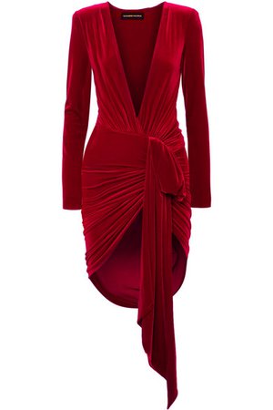 Alexandre Vauthier | Draped stretch-velvet mini dress | NET-A-PORTER.COM