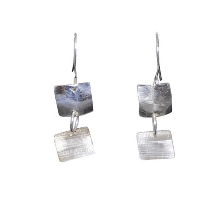 Sterling Silver Square Dangle Earrings, Linen Texture – Candace Stribling Jewelry