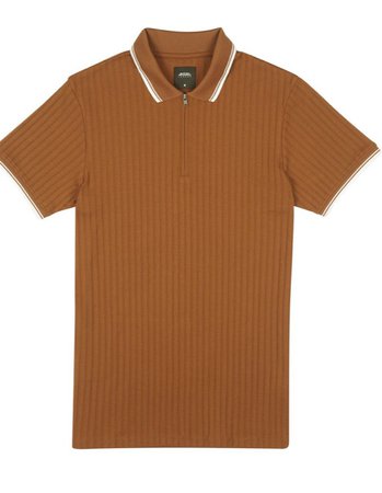 brown polo shirt