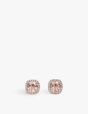 BUCHERER FINE JEWELLERY - Blush 18ct rose-gold, 1.58ct morganite and 0.2ct brilliant-cut diamond earrings | Selfridges.com