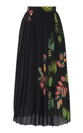 Printed Crepe De Chine Midi Skirt By Elie Saab | Moda Operandi