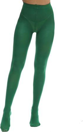 Yilanmy Tights for Women Solid Colored Tights Semi Opaque Footed Pantyhose 70 Denier (Clover Green, XL) at Amazon Women’s Clothing store