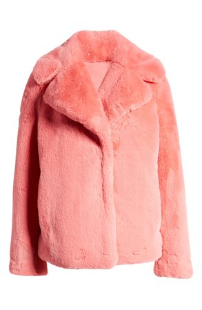KENDALL + KYLIE Faux Fur Jacket Pink
