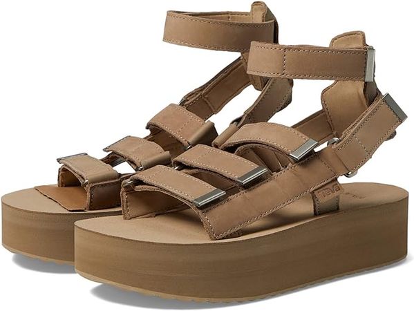 Amazon.com | Teva Women's Flatform Mevia Leather Sandal | Sport Sandals & Slides