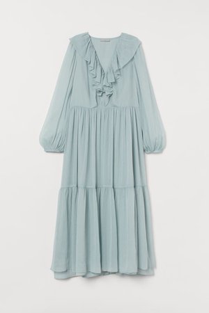 Long Tiered Dress - Light turquoise - Ladies | H&M US