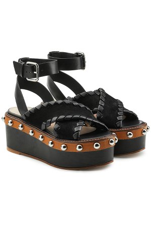 Leather and Suede Platform Sandals Gr. EU 37