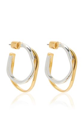 Standard Sia 12k Gold-Plated Crystal Hoop Earrings By Demarson | Moda Operandi