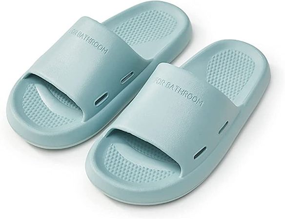 Amazon.com | ZYMQ Light Weight Eva Sandals Slides for Women Men Bathroom Slippers for Shower Summer Flat Shoes Non-Slip Couple Soft Pink | Sandals