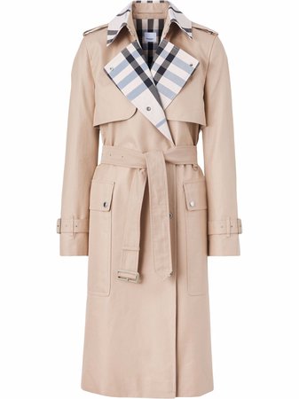 Burberry Check Panel Trench Coat - Farfetch