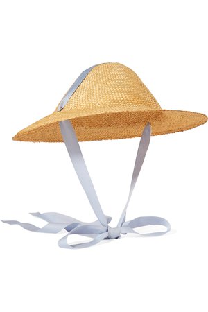 CLYDE | Adriatic cotton-trimmed straw hat | NET-A-PORTER.COM