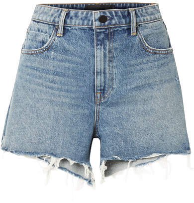Bite Frayed Denim Shorts - Blue