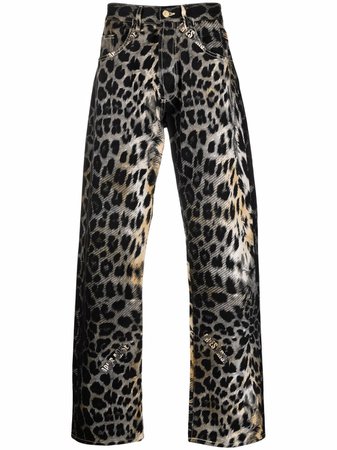 Aries leopard-print Trousers - Farfetch