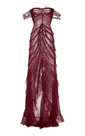 Cascading Ruffle Silk Gown By Mirror Palais | Moda Operandi