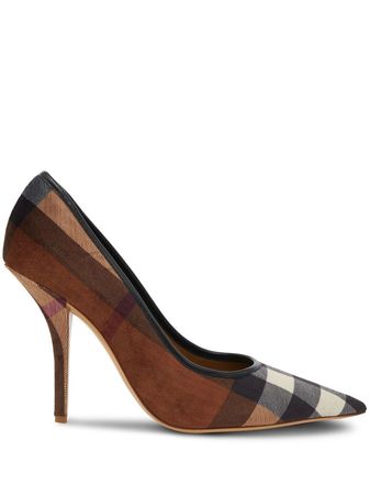 Burberry Check Leather Pumps - Farfetch