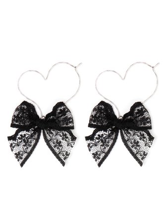Metal Heart Race Ribbon Earrings (Accessories / Pierce) | Mail Order of BUBBLES (Bubbles) | Fashion Walker