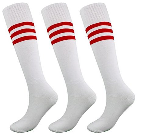 Amazon- White, red tube socks