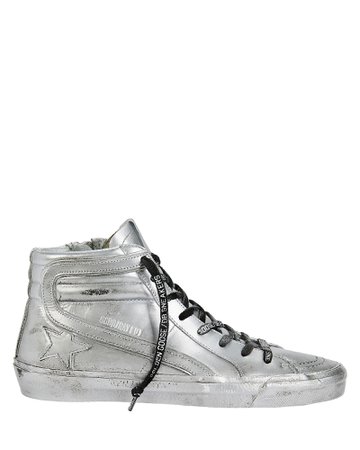 Slide Limited Edition Silver High-Top Sneakers