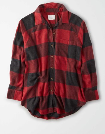 AE Oversized Plaid Button Up Shirt