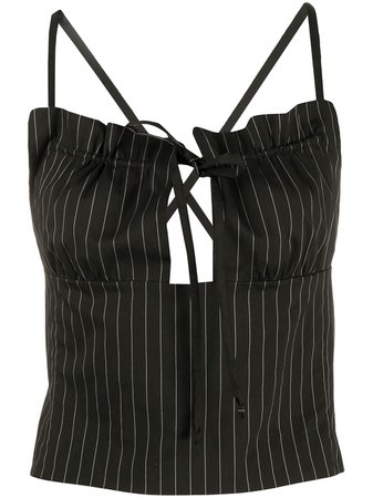 Shop brown Romeo Gigli Pre-Owned 1990s pinstripe corset top with Express Delivery - Farfetch