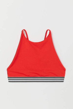 Patterned Bikini Top - Red