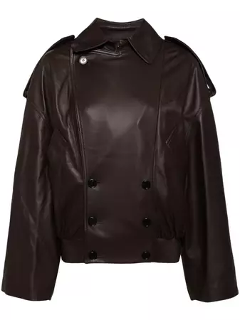 LOEWE double-breasted Leather Jacket - Farfetch