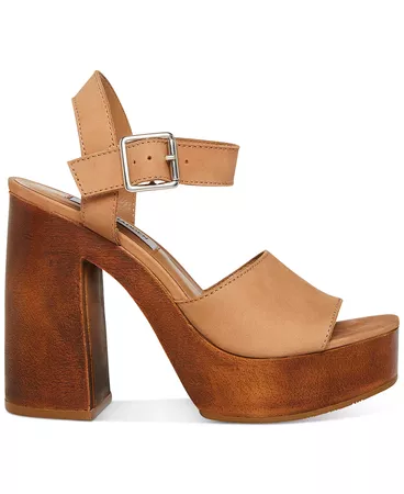 Steve Madden Women's Kye Two-Piece Wooden Platform Sandals & Reviews - Sandals - Shoes - Macy's
