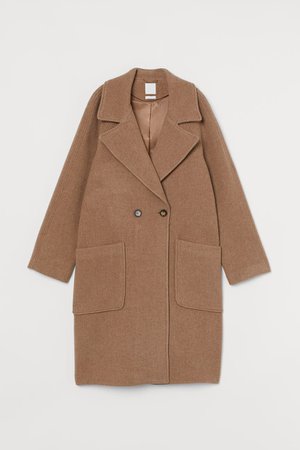 Wool-blend Coat - Dark beige melange - Ladies | H&M CA