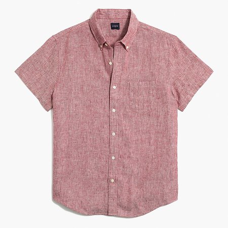 J.Crew Factory: Slim Short-sleeve Linen-cotton Shirt For Men