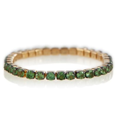 Shay Jewelry Thread 18kt gold ring with green garnets