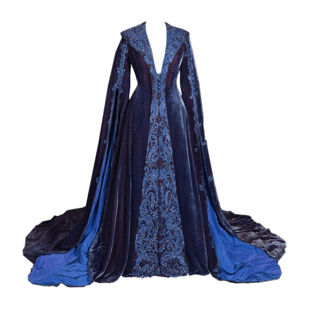 blue medieval gown