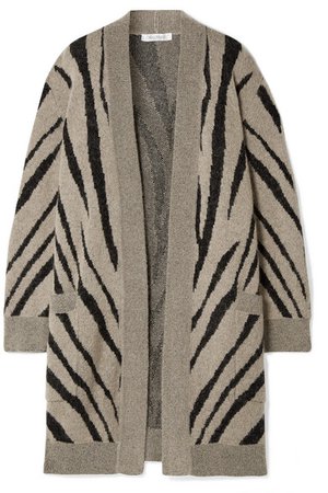 Max Mara | Carlo oversized zebra-intarsia knitted cardigan | NET-A-PORTER.COM