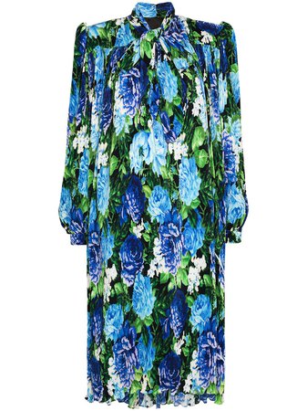 Richard Quinn floral-print long-sleeve Midi Dress - Farfetch