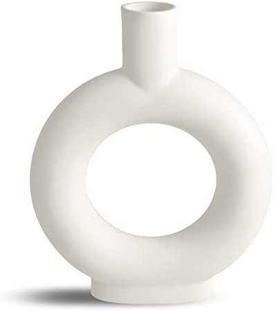 Amazon.com: Krisy Ceramic Vase, Modern Geometric Decorative White Vases for Home Decor, Table Décor, Office, Living Room, Nordic Minimalism Style Decoration for Creative Home Decor (Krisy-086) : Home & Kitchen