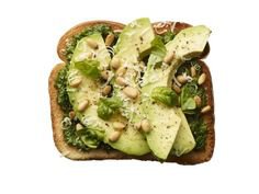(27) Pinterest - Pesto-Avocado Toast: Spread 4 slices toasted white bread with pesto. Top with sliced avocado; drizzle with olive oil and lemon | food to draw