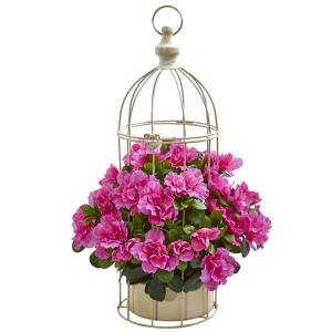 Nearly Natural 30 in. Indoor Mixed Bougainvillea Artificial Plant Hanging Basket-8405 - The Home Depot