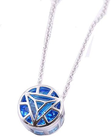 Amazon.com: Onlyfo 925 Silver Blue Rhinestone Iron Man Arc Reactor Pendant Necklace with Jewelry Box, Iron Man Necklace for Boys, Girls (Silver): Jewelry