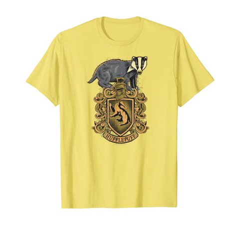 Amazon.com: Harry Potter Hufflepuff Badger Crest T-Shirt: Clothing