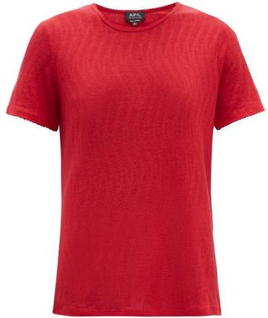Ball Pointelle T Shirt - Womens - Red