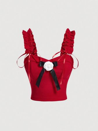Red corset top